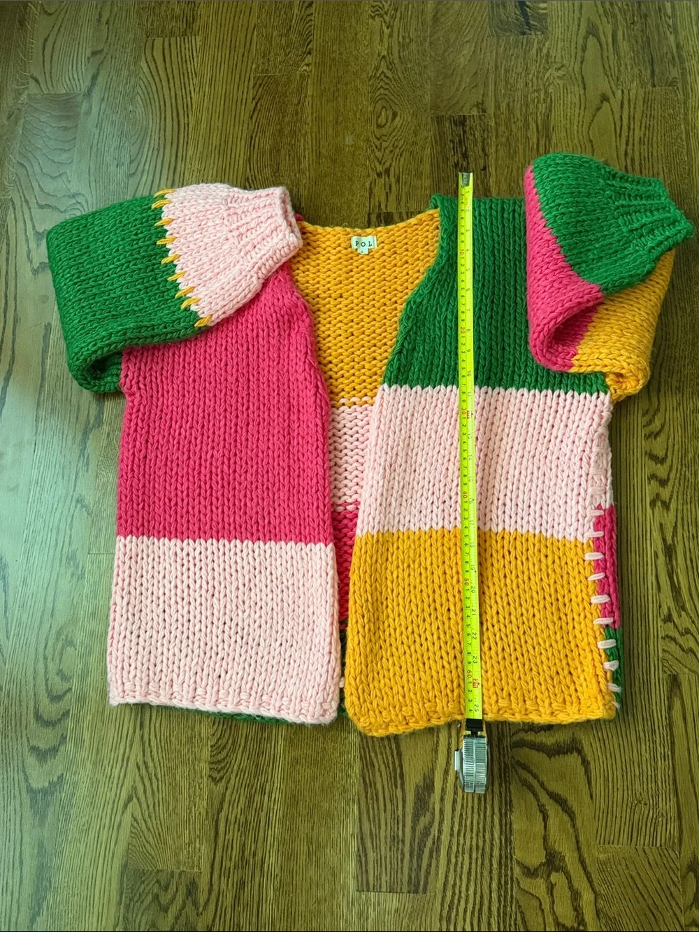 POL Multicolor block chunky knit cardigan large - Picture 13 of 13